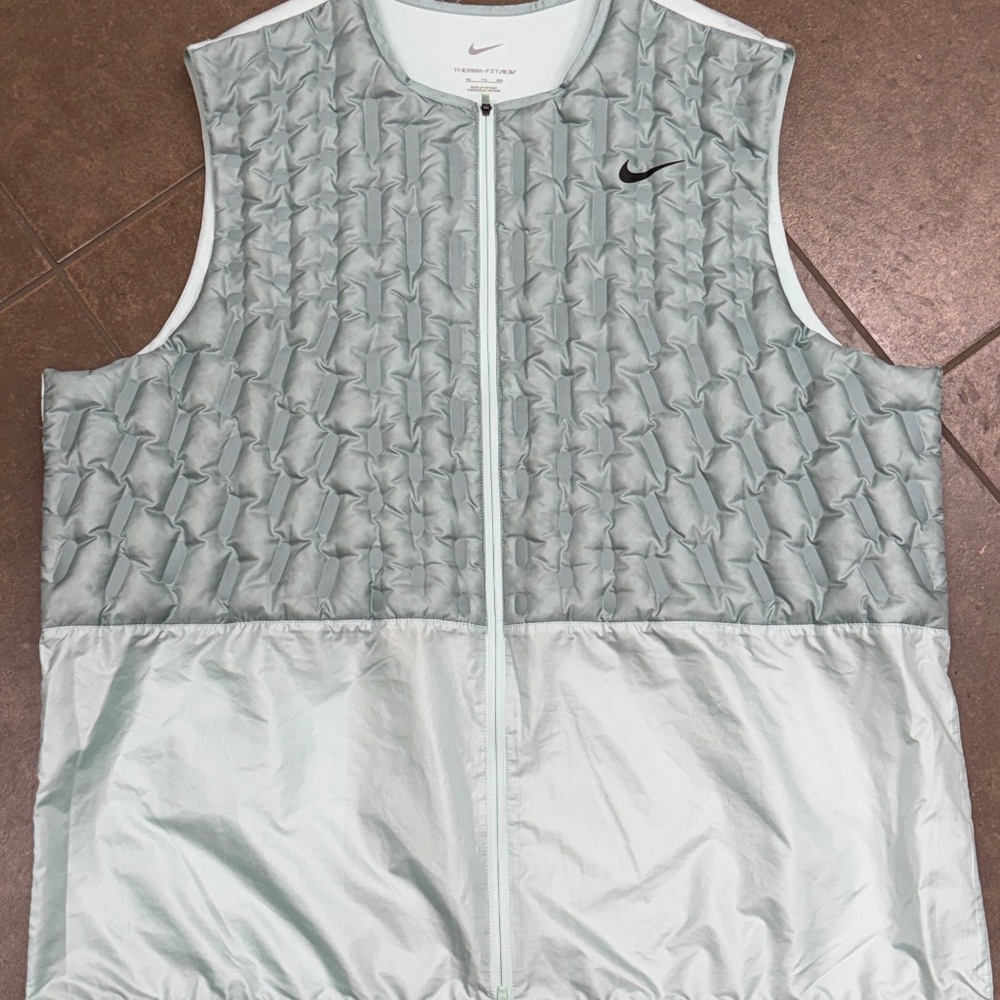Nike Therma-FIT Repel Full Zip Down Golf Vest Teal Mens Size XXL